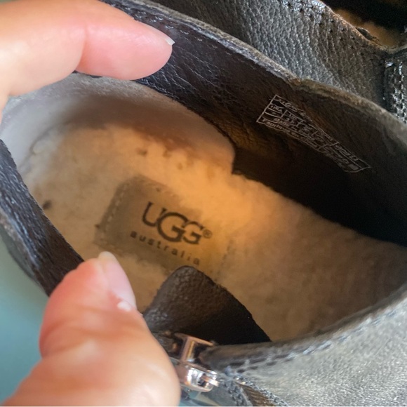 UGG Clementine Shearling Lined Black Ankle Booties - Picture 7 of 11